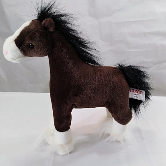 GUND Dale Plush Clydesdale Brown Horse‎ Stuffed Animal Equestrian 10" - Picture 1 of 3